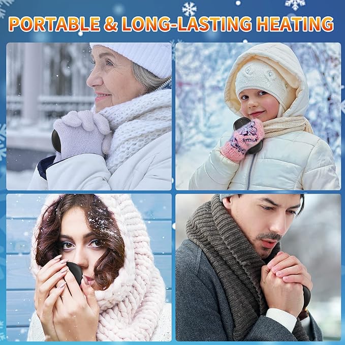 Hand Warmers Rechargeable USB Electric Hand Warmer 9000mAh Double-Sided Hot Handwarmer Portable Reusable & Power Bank for Outdoor Sports, Camping, Hunting, Winter Warm Gifts for Women, Men