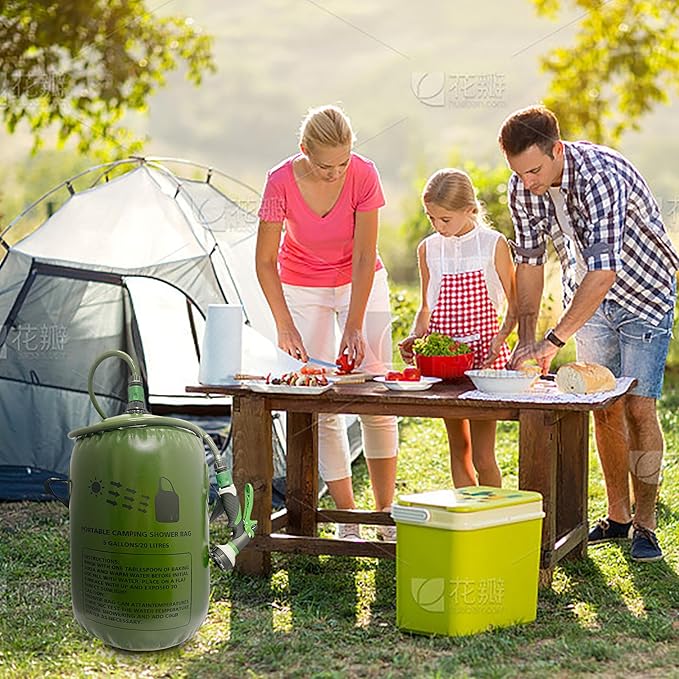Vici 20L Portable Solar Camping Shower Bag Shower Electric Pump Tent car wash Equipment Outdoor spa Bath hot Water Bag Camping Furniture Accessories Portable Shower Pump