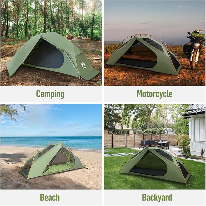 Night Cat 1-Person Camping Tent: Lightweight Waterproof Hiking Tent for Adult Cot Not Included