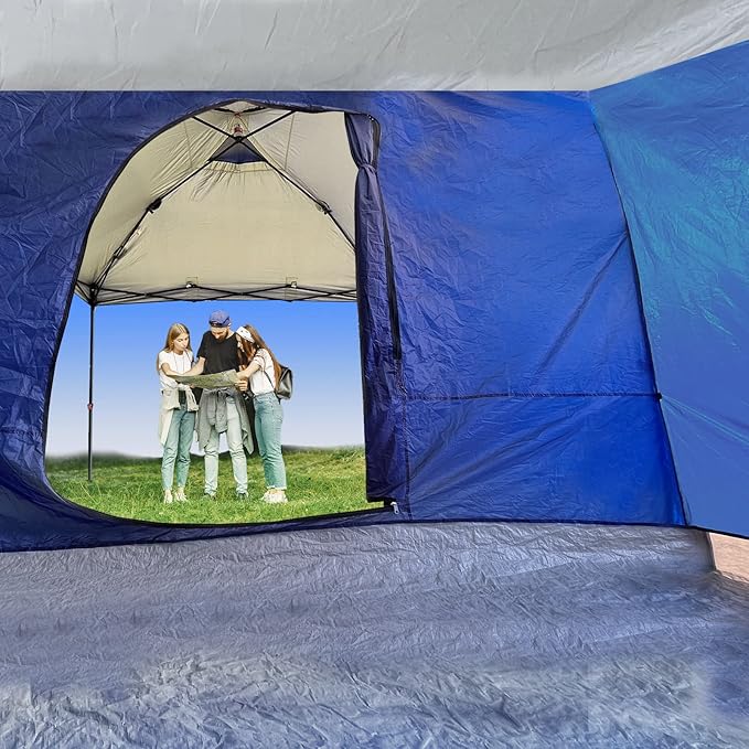 KAMPKEEPER Side Tent,Camping Tent for 10' x 10' Pop Up Canopy, Easy Set Up Gazebo,Compatible with 10' Wide Canopy Tents(Blue)