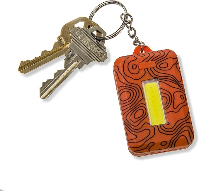 Carson COB LED Keychain Flashlight with Stainless Steel Keyring