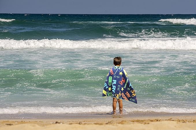 Microfiber Beach Towel for Kids - Thin and Large (30"x60") - Gaming - Absorbent, quick dry, sand free, lightweight, blanket - toddler, girls, boys - For Sports, Pool, Picnic, Camping, Travel, Swim