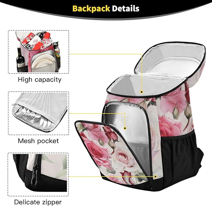 Cooler Backpack Insulated Leak Proof Beach Cooler Bag 30 Cans Waterproof Lightweight Soft Lunch Picnic Cooler for Men Women