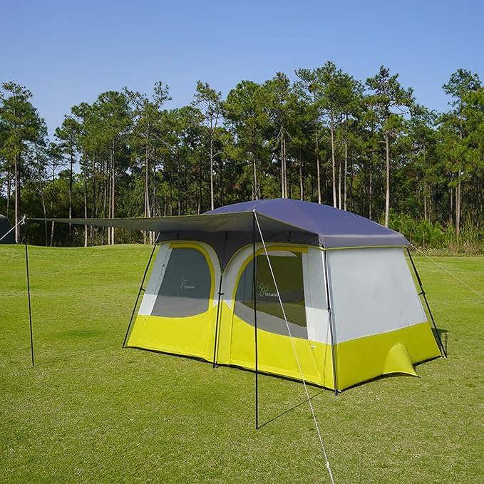 Vidalido Tents,3-4 Person Camping Tent with Extended Vestibule,Weather Resistant Family Tents with Breathable Mesh Windows,Easy Install Waterproof Outdoor Tent for Backpacking and Camping Hiking