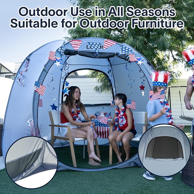 LEEDOR Pop Up Screen House Tent, UPF 50+ and Windproof Dome Outdoor Canopy Tent with Roll Up Zipped Door Privacy Gazebo, Compact and Lightweight for Party Camping Fishing Picnic, Grey