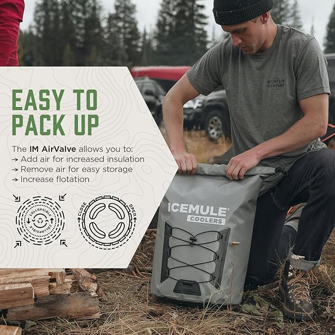 ICEMULE Pro Collapsible Backpack Cooler – Hands Free, 100% Waterproof, 24+ Hours Cooling, Soft Sided Cooler