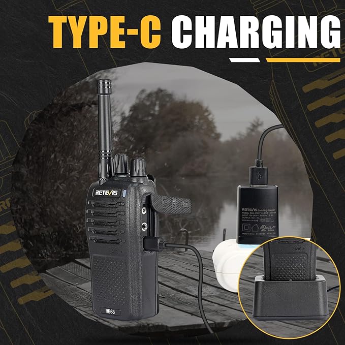 Retevis RB68 Portable 2 Way Radios,New Version of H-777, Two Way Radio with Charging Base,LED Flashlight, Rechargeable Walkie Talkies for Adults Family Outdoor(2 Pack)