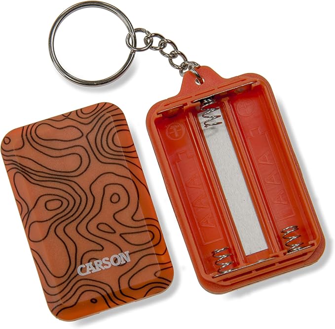 Carson COB LED Keychain Flashlight with Stainless Steel Keyring