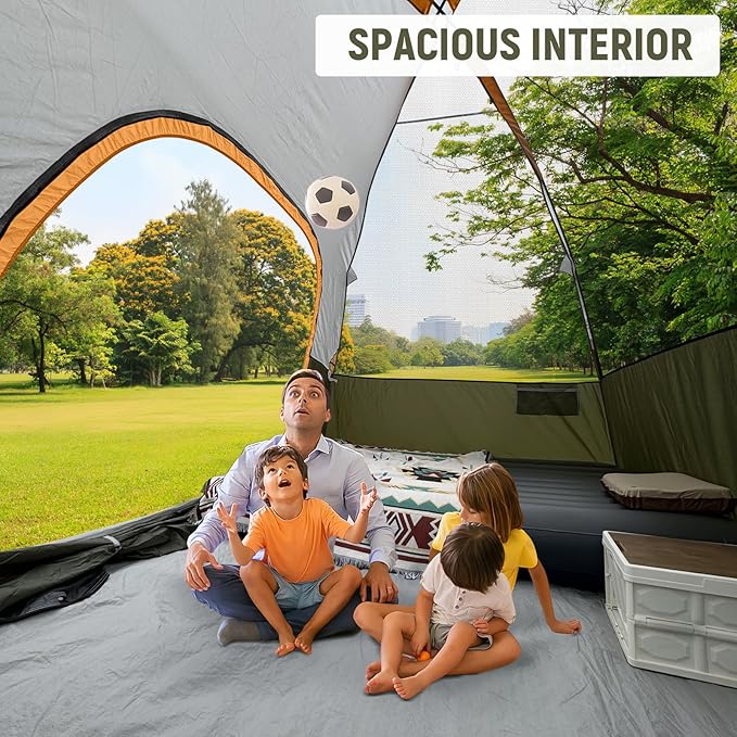 CAMPROS CP Tents for Camping 4 Person Tent Waterproof Windproof Double Layer Camping Tent, Easy Setup Dome Tent with Large Mesh Windows & Wider Door for Outdoor Camping & Hiking