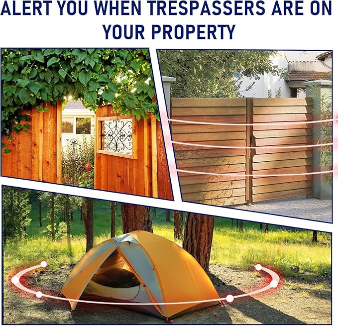 Perimeter Trip Alarm, Camping Trip Wire Alarm Device, Early Warning Security System for Camping and Property Safety, Use 209 Primers, black