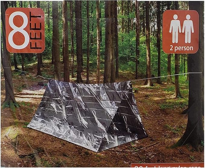 2 Pack - Emergency Survival Shelter Tent | 2 Person Thermal Shelter | All Weather Tube Tent | Reflective Material| Lightweight | Waterproof Camping Gear