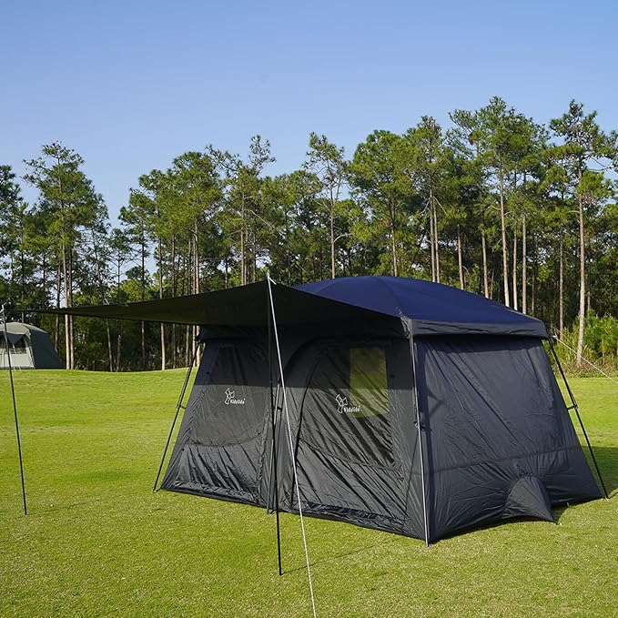 Vidalido Tents,3-4 Person Camping Tent with Extended Vestibule,Weather Resistant Family Tents with Breathable Mesh Windows,Easy Install Waterproof Outdoor Tent for Backpacking and Camping Hiking