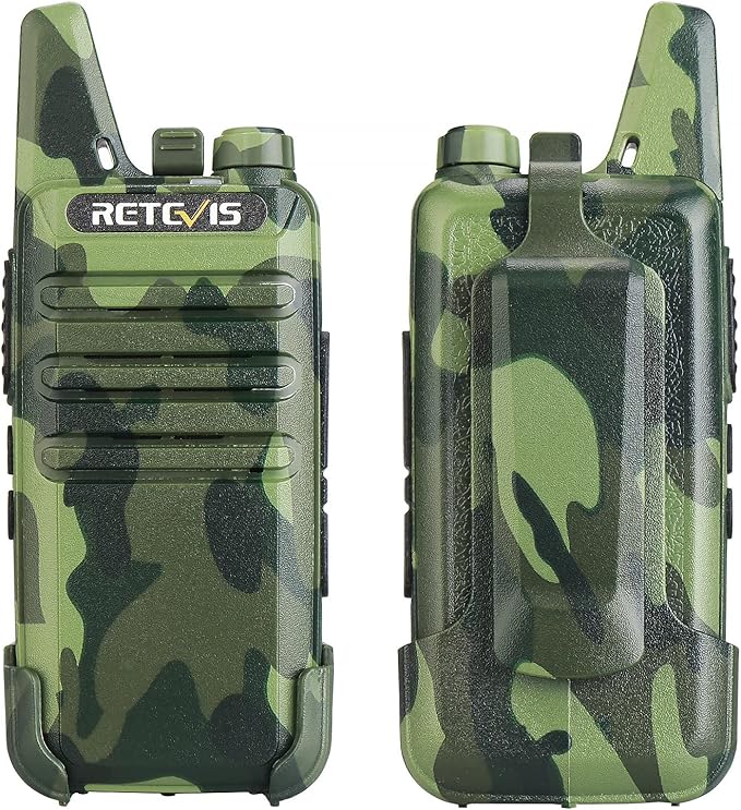 Retevis RT22 Walkie Talkies for Adults, Two Way Radio Long Range Rechargeable, Portable Two-Way Radios, Mini, VOX Handsfree, for Kids Family Camping Hiking Road Trip Adventure (2 Pack, Camouflage)