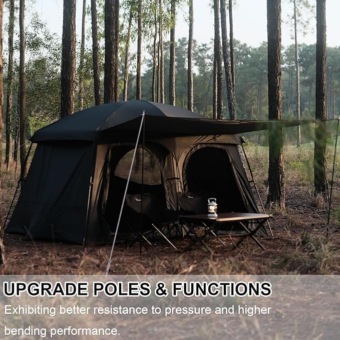 Vidalido Tents,3-4 Person Camping Tent with Extended Vestibule,Weather Resistant Family Tents with Breathable Mesh Windows,Easy Install Waterproof Outdoor Tent for Backpacking and Camping Hiking