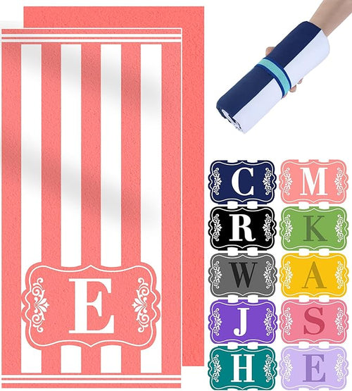 Oversized Microfiber Monogrammed Beach Towel Travel Essentials Must Haves 2024 Travel Hot Bub Spa Bath Beaxh Towl Long Lounge Chair Umbrella Tent Shelter Accessories 沙滩巾 Personalized Custom Customized