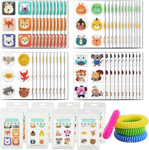480 Pack Mosquito Patches Stickers for Kids Adult Outdoor Indoor Travel, Natural Plant Based Ingredients Mosquito Stickers with 4 Pack Mosquito Repellent Bracelets