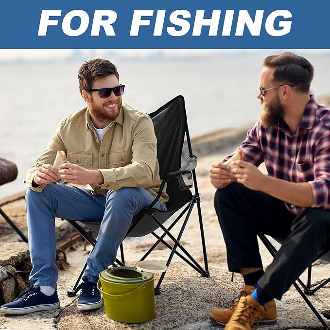 2 Pack Camping Chairs for Adults & Teens, 250LBS Capacity Foldable Portable Lightweight Chairs with Carry Bag, Compact Design for Camping, Beach, Picnics, and Outdoor Events