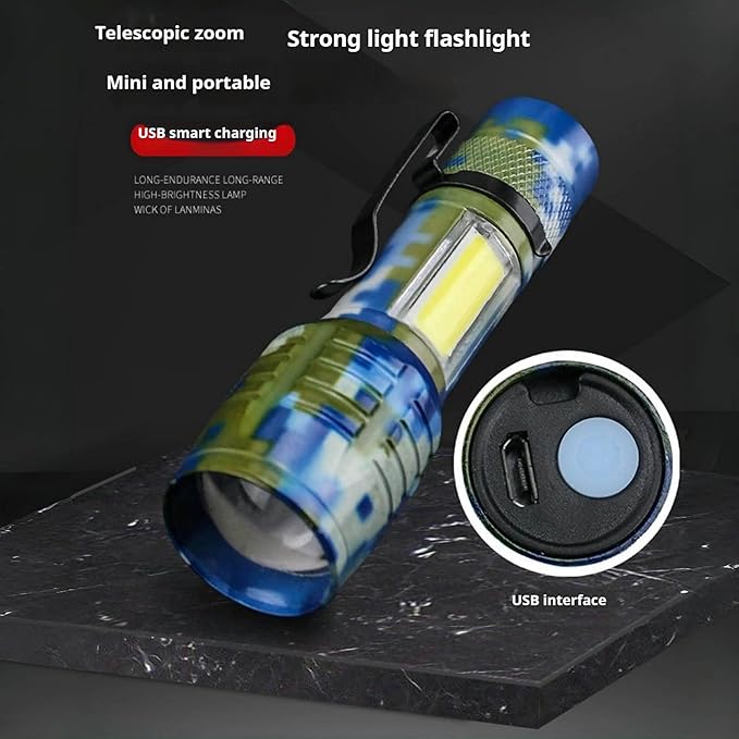 LED Flashlights -Camping Mini Pocket Flashlights with High Lumens, 60 Hour, Camouflage Zoomable Beam - Powerful, Bright,Light Weight Tactical Flash Light for Outdoor/Home