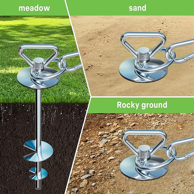 Dog Tie Out Cable and Stake,with 30FT Heavy Duty Cable,Dog Stake Allows Dogs Up to 200 lbs, Dog Stakes for Outside Beach,Camping, Yard, 360° Swivel Dog Anchor…