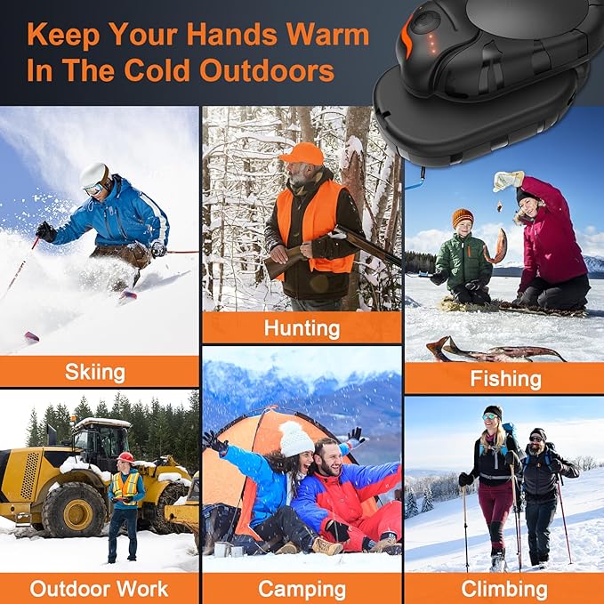 Hand Warmers Rechargeable 2 Pack, 6000mAh Chameleon Hot Hands Hand Warmers, Up to 20Hrs Electric Portable Pocket Heater for Outdoor, Camping, Hunting, Snow Golf, Women Men