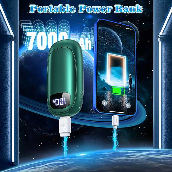 Hand Warmers Rechargeable - 2 Pack Electric Hand Warmers 14000mAh, 16 Hrs Warmth Dual-Sided Heating Max 131℉, Reusable Hand Warmers Pocket Heater for Raynauds, Hunting, Golf, Camping