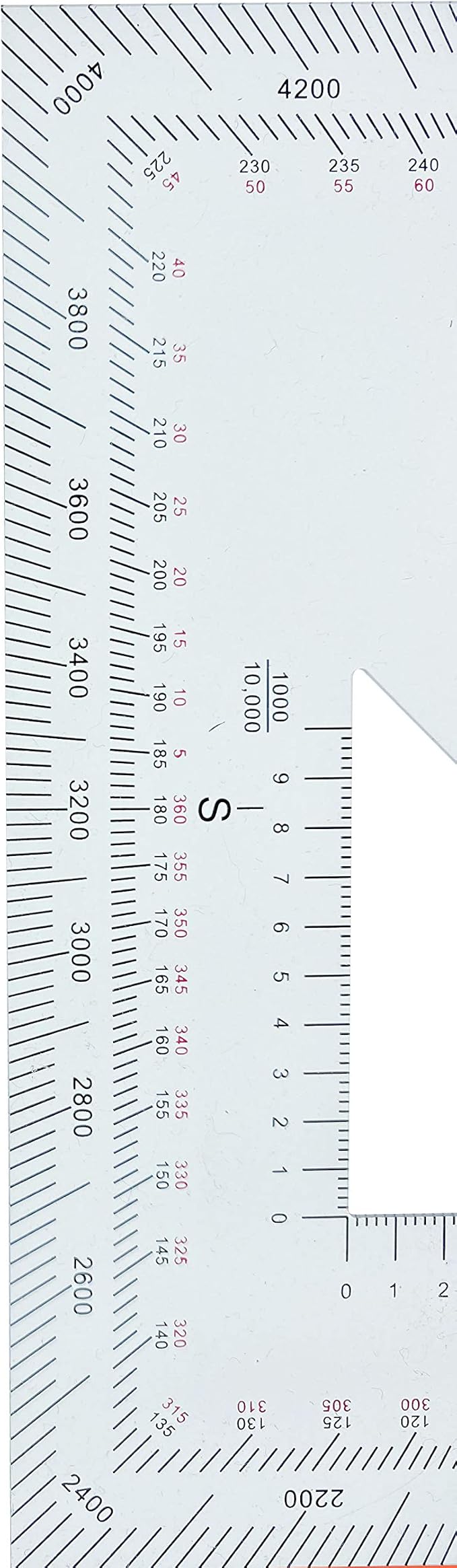 1.2mm Transparent Plastic Military UTM/MGRS Coordinate Scale Map Reading and Land Navigation Topographical Map Scale, Protractor and Grid Coordinate Reader