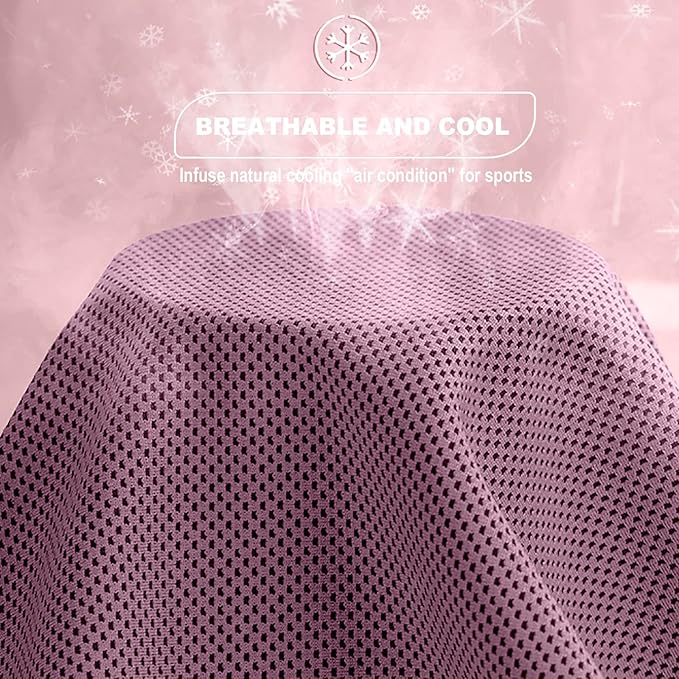 10 Pack Cooling Towels Bulk Microfiber Ice Towel Quick Dry Breathable Chilly Sweat Towel Stay Cool Towel for Neck Face Yoga Gym Workout Running Pilates Beach with Carabin Bag, 40x12'', Pink