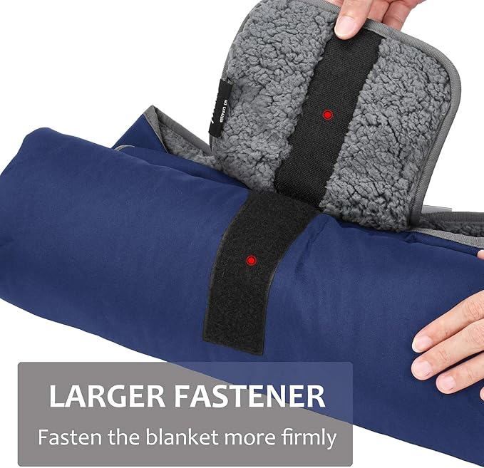 Tirrinia Outdoors Waterproof Throw Blanket, Sherpa Fleece Stadium Windproof Mat for Camping, Picnic, Traveling, Boat, Football - Machine Washable, Navy