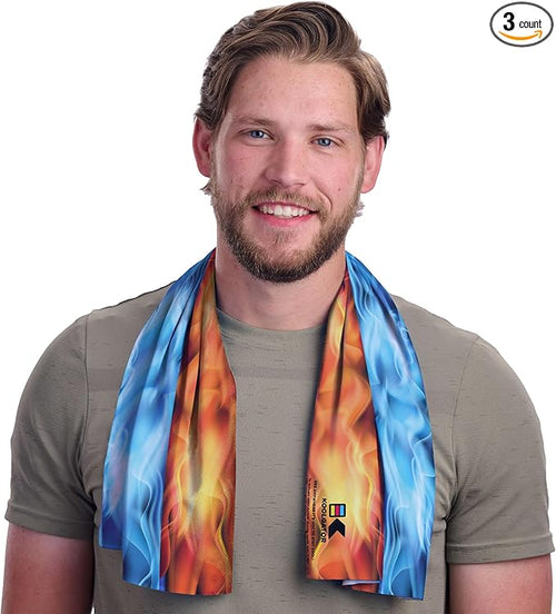 KOOLGATOR SPF 30 Cooling Towel for Face & Neck - Cooling Towels for Sports, Athletes, Gym, and Hot Weather - Men, Women & Kids