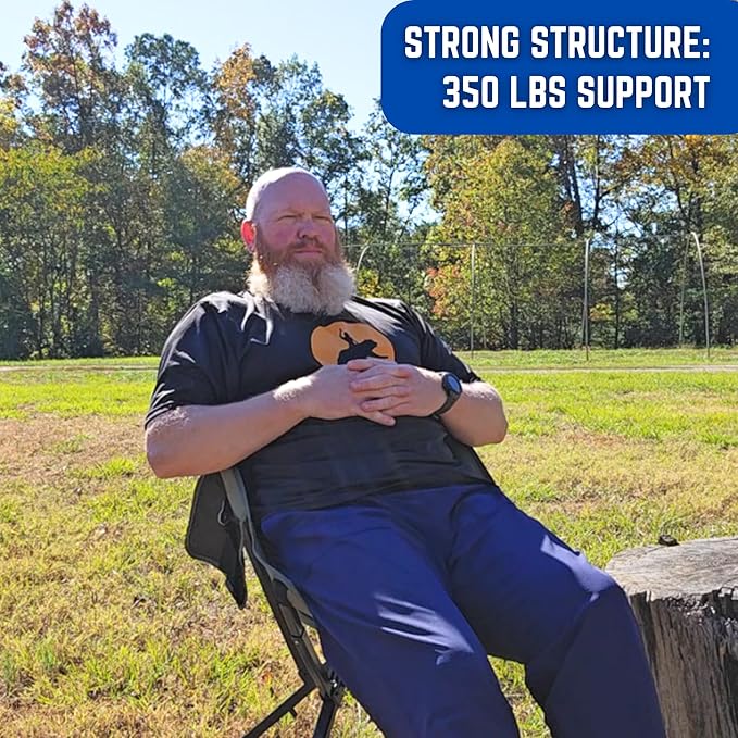 ADJ-Q2 Portable Camping Chair - Adjustable Height Folding Chair, Compact Collapsible Chair, Heavy Duty Outdoor Chair for Camping, Beach, Sports, Supports 350LBS, Leg-Base Enhanced - Green 2025 Edition