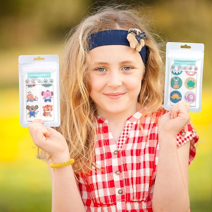 360 Pack Mosquito Repellent Stickers for Kids, with 6 Pack Mosquito Repellent Bracelets, Natural DEET-Free, Plant Ingredients, Mosquito Patches for Outdoor Camping & Travel