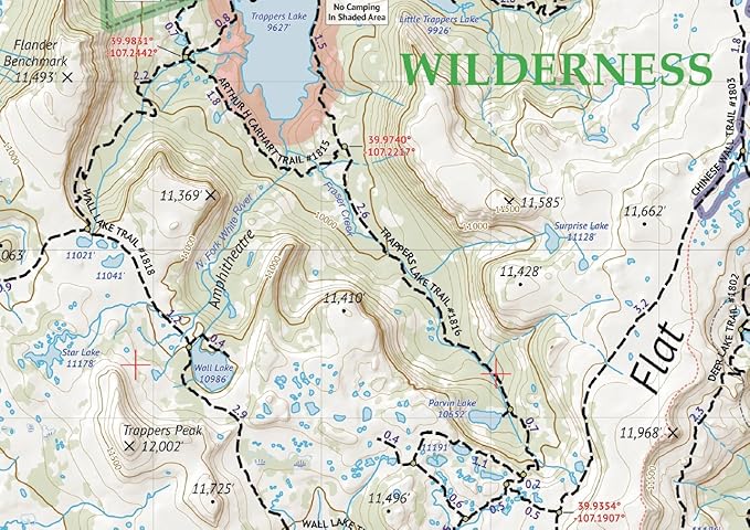 Flat Tops Wilderness - Colorado Topographic Hiking Map (2018)