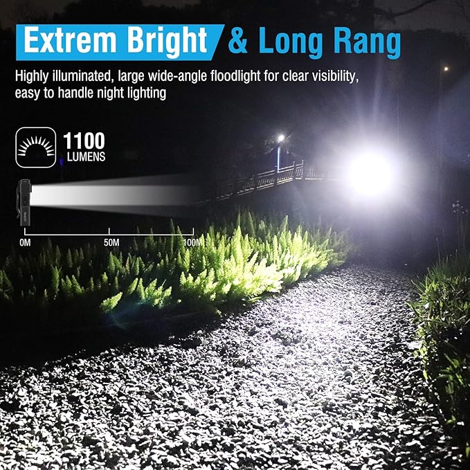 E7 Mini Flashlight Rechargeable 1100 Lumens Bright Small LED Pocket Flat Flashlights with Clip, Magnetic, Keychain Flash Light with Red UV Light, 10 Modes, IPX5 Waterproof…