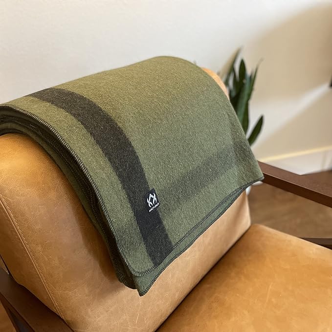 Arcturus Patterned Wool Blankets - 4.5lbs Warm, Heavy, Washable, Large | Great for Camping, Outdoors, Sporting Events, or Survival & Emergency Kits