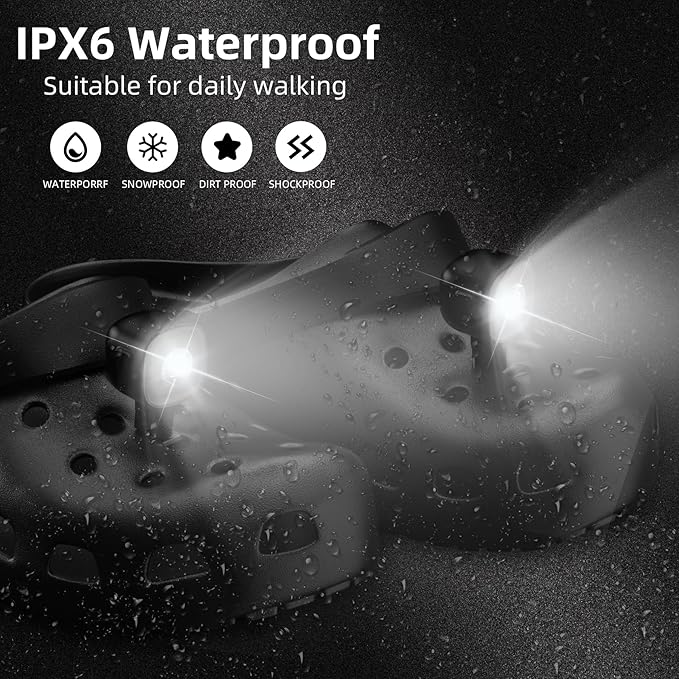 Original 2 Headlights for Crocs Charms, Flashlight Attachment for Crocs Shoes, Accessories for Crocs Kids Boy Girl Men Women Adult Sandals, Clip on Clog Headlamp,Shoe Light Up Charms for Crocs