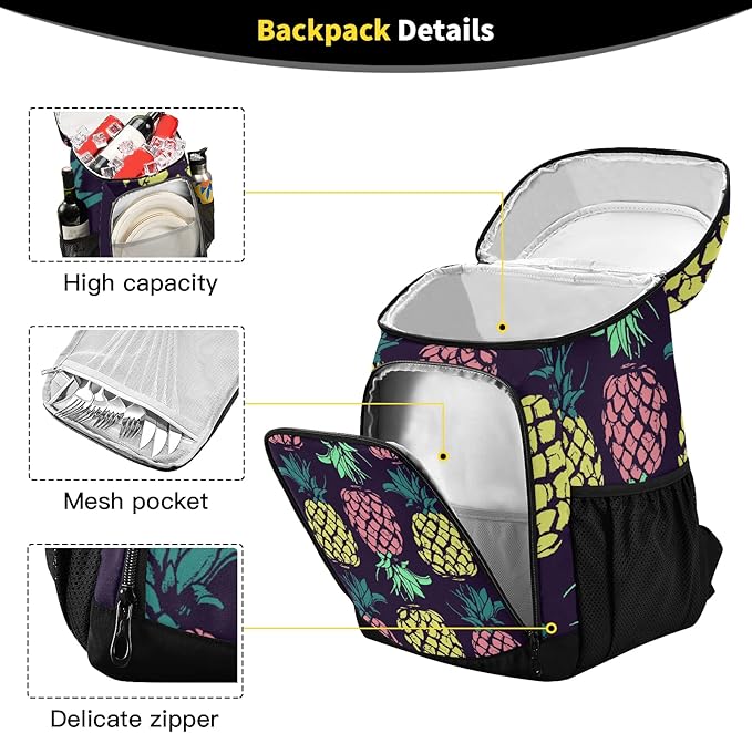 Cooler Backpack Insulated Leak Proof Beach Cooler Bag 30 Cans Waterproof Lightweight Soft Lunch Picnic Cooler for Men Women