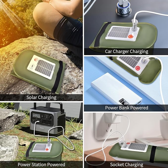 Inflatable Light Tube Video Light Stick, LED Solar Camping Light Portable and Foldable, USB Outdoor Photography Light,4 Types of Lighting