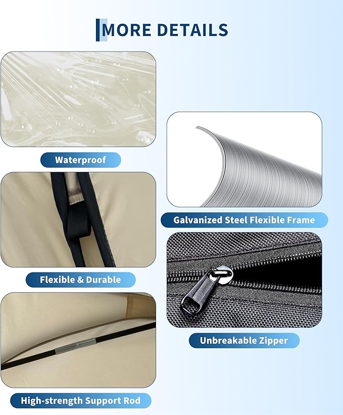 6x6 Ft Outdoor All Weather Pop Up Tent, 2-3 Person Instant Tent Shelter, Rainproof Camping Sun Shelter Coldproof & Windproof for Patio, Backyard, Deck, Sports Events, Beige