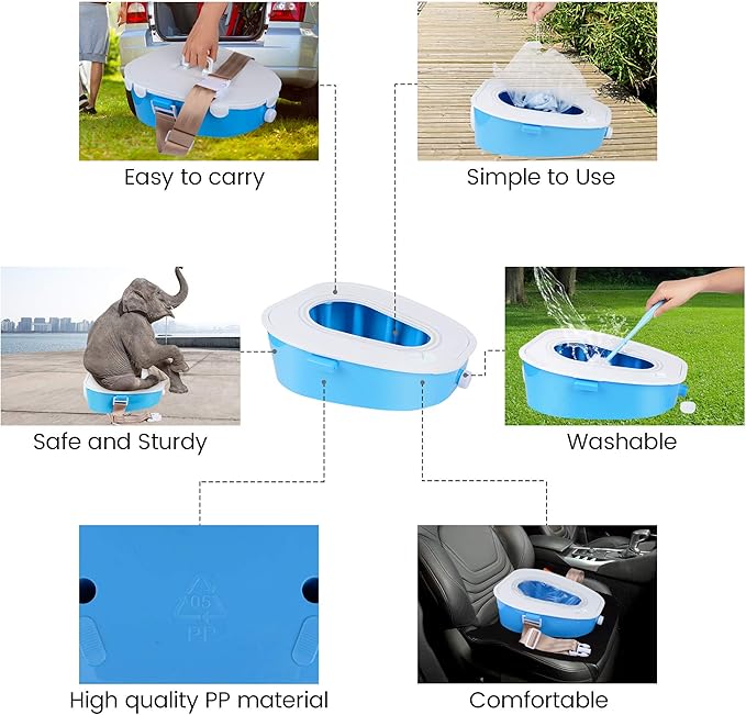 A ARCIYON Portable Toilet Car Camping Toilet Indoor & Outdoor Commode,Travel Potty,Portable Toilet for Car,Camping,Hiking,Long Road Trips,Traffic jam