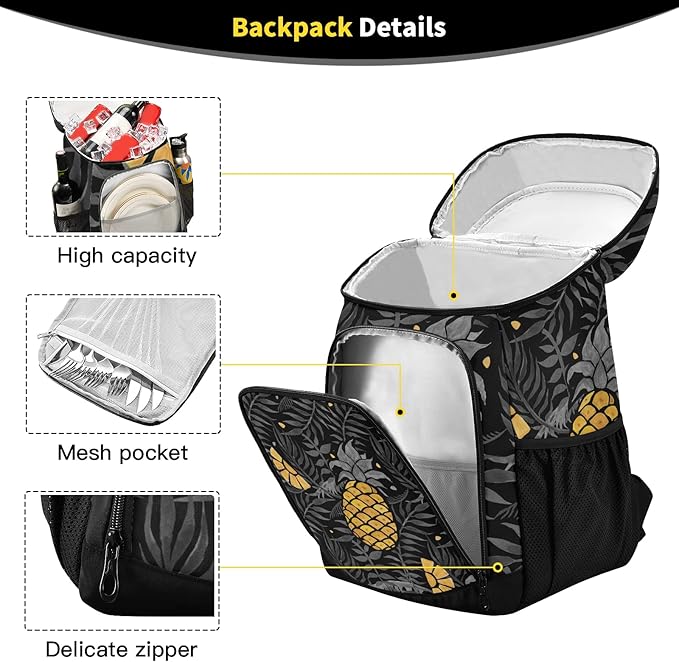 Cooler Backpack Insulated Leak Proof Beach Cooler Bag 30 Cans Waterproof Lightweight Soft Lunch Picnic Cooler for Men Women