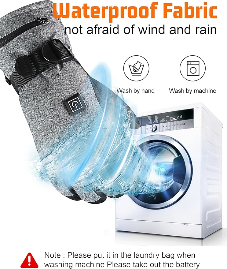 Heated Gloves,Electric Heated Gloves for Men Women,5000mAh Rechargeable Battery 3 Temperature Setting Levels,Touchscreen Hand Warmer for Skiing Hiking Cycling Hunting Fishing Motorcycl