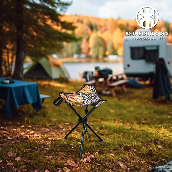 KNINE OUTDOORS Hunting Chair, Hunting Seat, Heavy-Duty Tripod Stool, Lightweight, Portable Folding Design