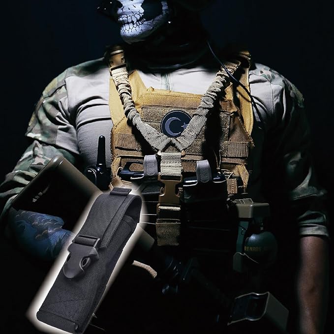 JEELAD Flashlight Accessory Bag Multifunctional Flashlight Bag Molle Accessory Pouch Shoulder Tape Additional Bag Tools Pouch