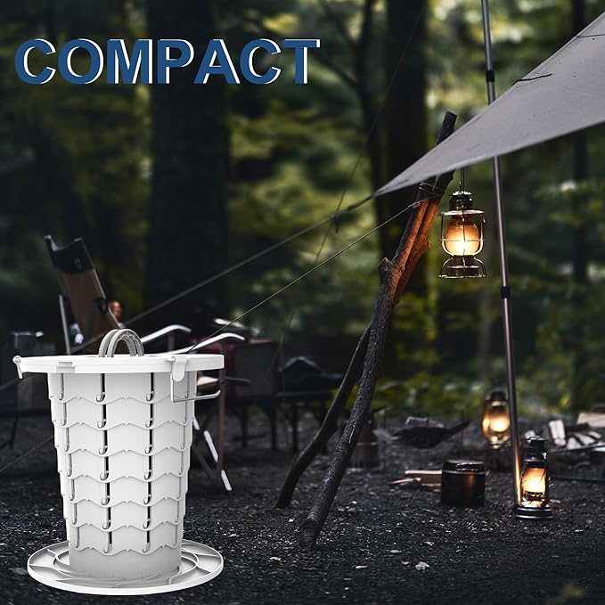 Upgraded Retractable Portable Toilet with Cushion,Adjustable Height Camp Toilet with Paper Holder,Lightweight Portable Potty for Camping,Car,Travel,Boat,Tent and Emergency Use