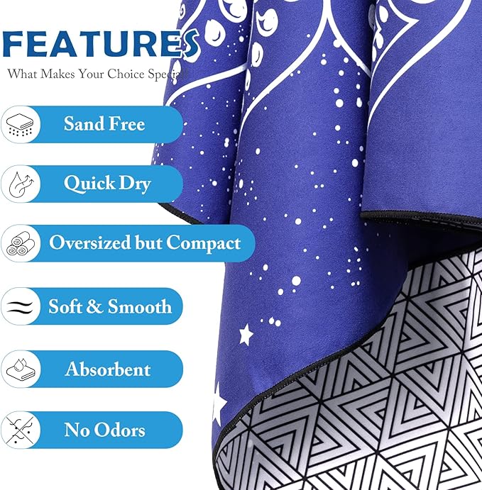 Your Choice Microfiber Beach Towels, Sand Free Beach Towel, Quick Dry Beach Towel, Extra Large Beach Towels for Adults, Kids (67x35 Inch, 60x30 Inch), Travel Towel, Camping Towel