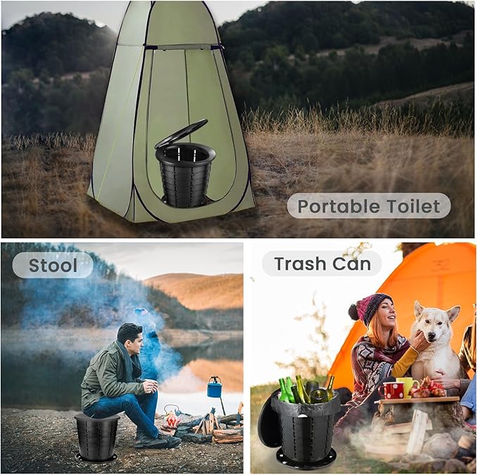 Retractable Portable Toilet Height Adjustable Travel Toilet Camping Toilet Portable Potty for Adults and Kids, Portable Toilet for Camping, XL size