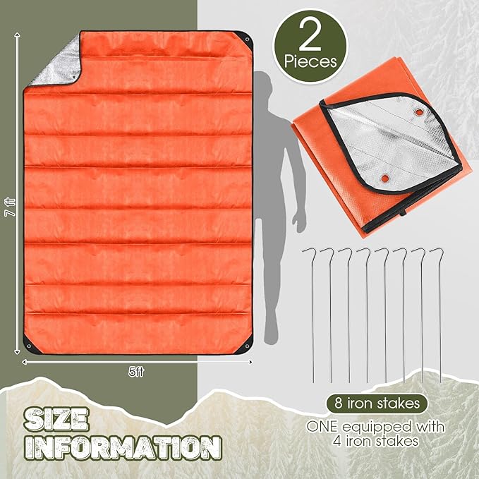 Kingdder Heavy Duty Emergency Blankets for Survival Insulated Thermal Reflective Tarp Thermal Blanket for Camping Reusable Infrared Blocked Emergency Blankets for Rescue Car Camping Hiking