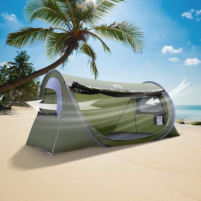 Night Cat Pop-up Camping Tent: 1 2 Person Tent Waterproof Instant Easy Setup Tunnel Tent