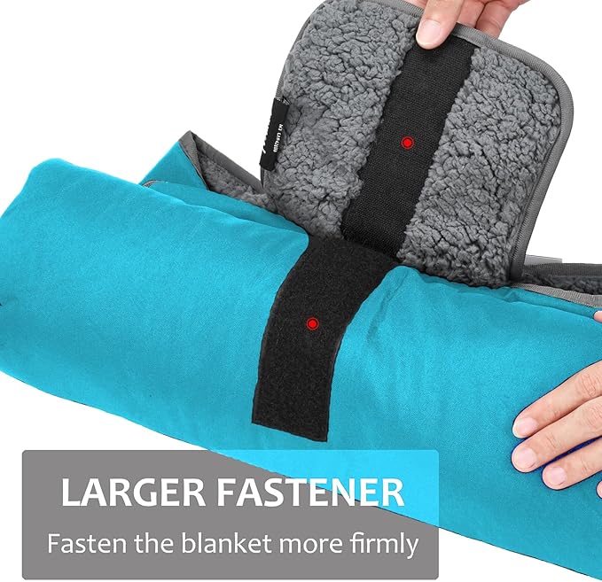 Tirrinia Outdoors Waterproof Throw Blanket, Sherpa Fleece Stadium Windproof Mat for Camping, Picnic, Traveling, Boat, Football - Machine Washable, Aqua Grey