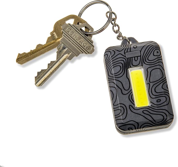 Carson COB LED Keychain Flashlight with Stainless Steel Keyring